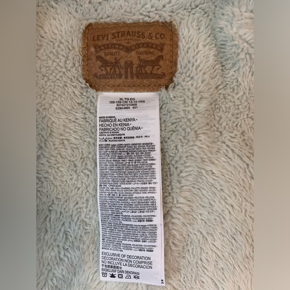 Levi Strauss Youth XL Sherpa Lined Jean Trucker Denim Jacket - Picture 4 of 4